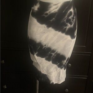 Red Haute Asymmetrical Black and White Skirt